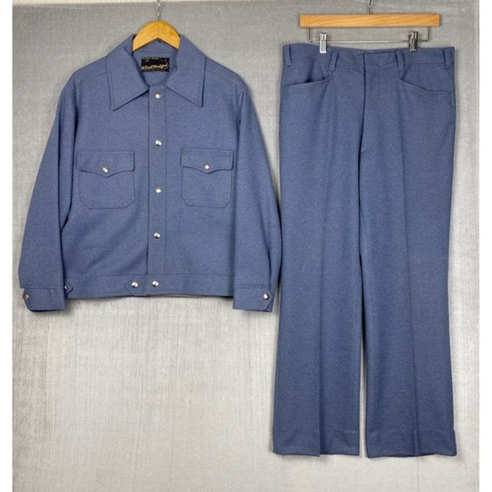 Vtg 60s Wool SET Mens L Snap Front Shirt Jacket‎ Pants Western Ranch Rockabilly